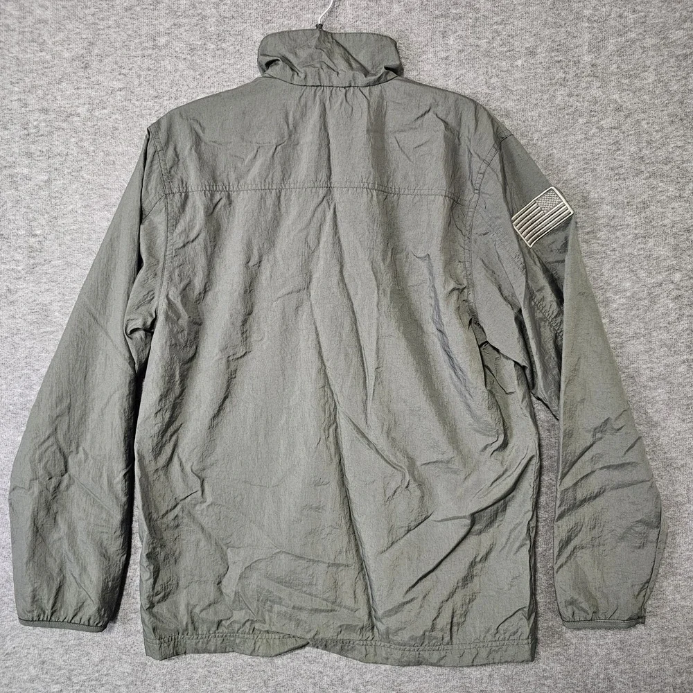 ADIDAS ASU American Flag Patch Windbreaker Jacket Men's Size Medium Army‎ Green